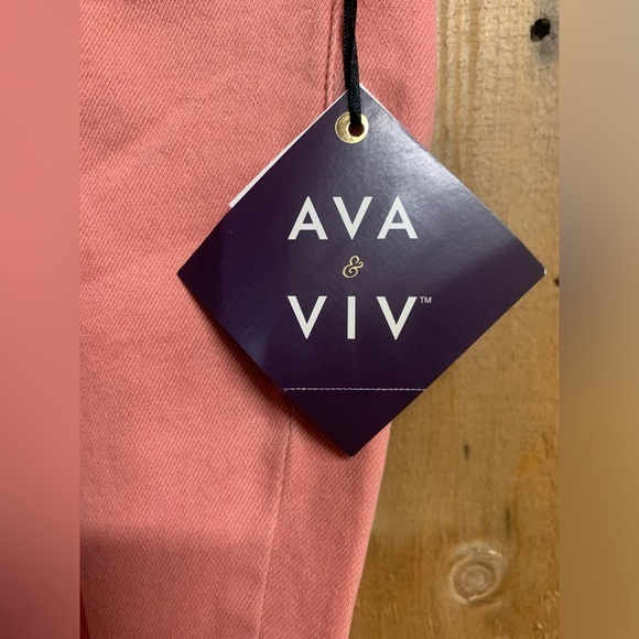 Ava & Viv Women's High Rise Jeans in Coral - Picture 4 of 7